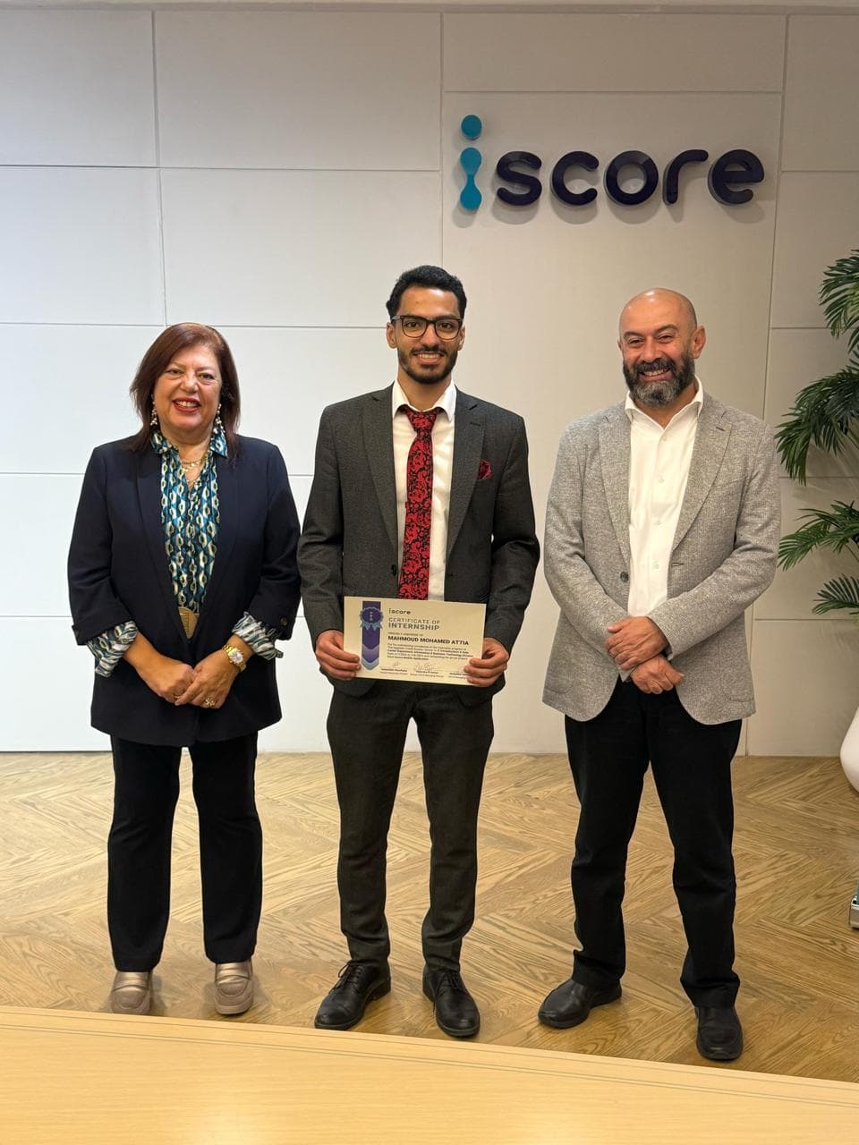 Receiving internship certificate at iScore